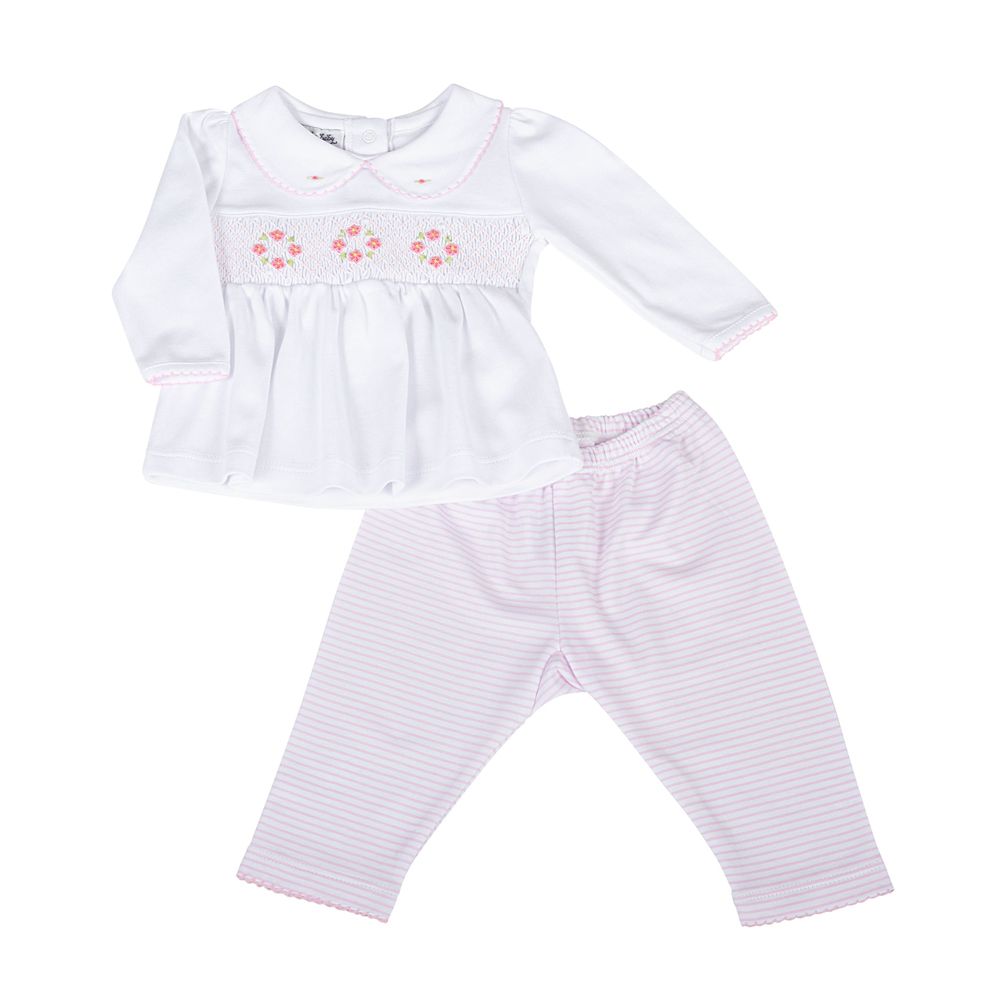 Lilly and Logan Smocked Collared Pant Set | Pink