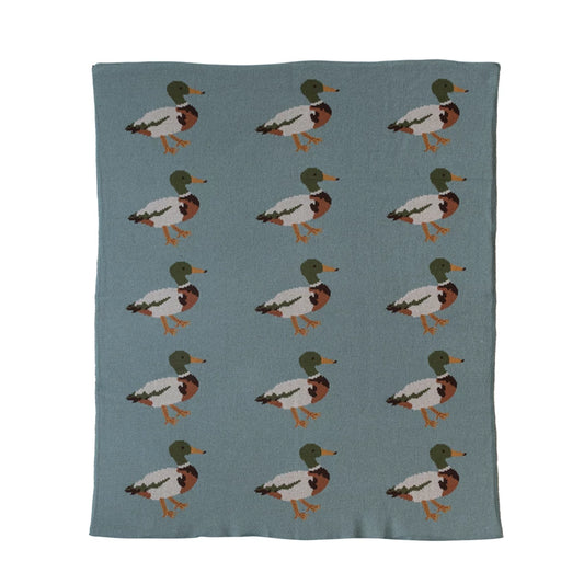 Cotton Knit Baby Blanket, Mallards