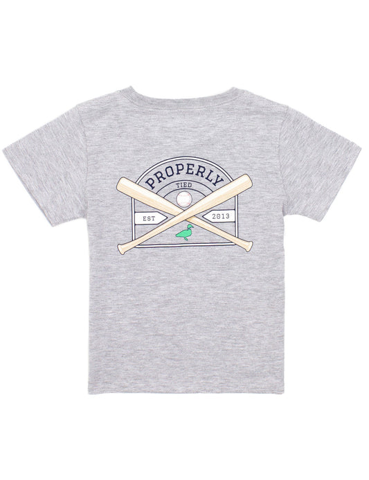 Boys Baseball Shield SS | Light Heather Grey