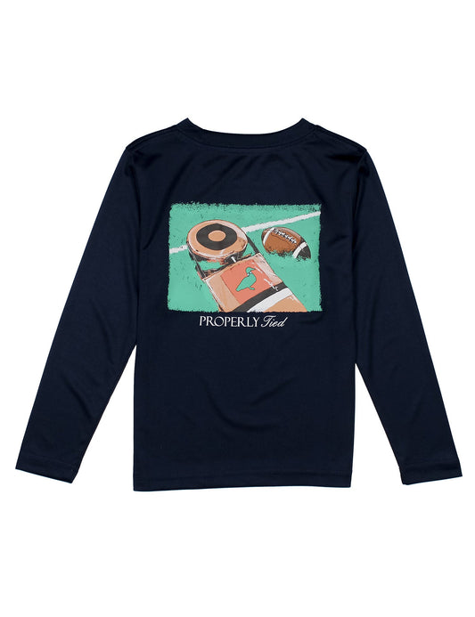 Boys Performance Tee LS First Down | River Blue