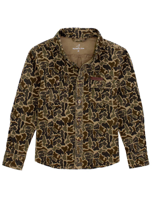 Boys Harvest Workshirt || Vintage Camo