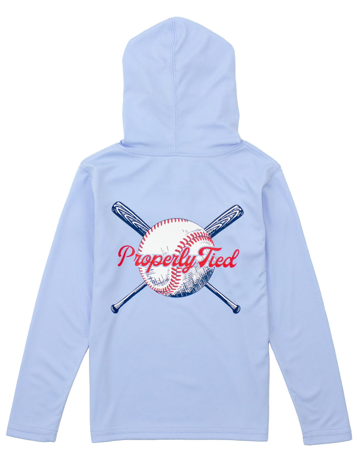 Boy's Shade Performance Hoodie | Light Blue Play Ball