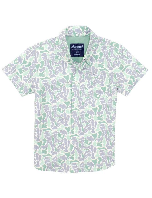 Boys Shordees Summer Shirt | Sage Camo