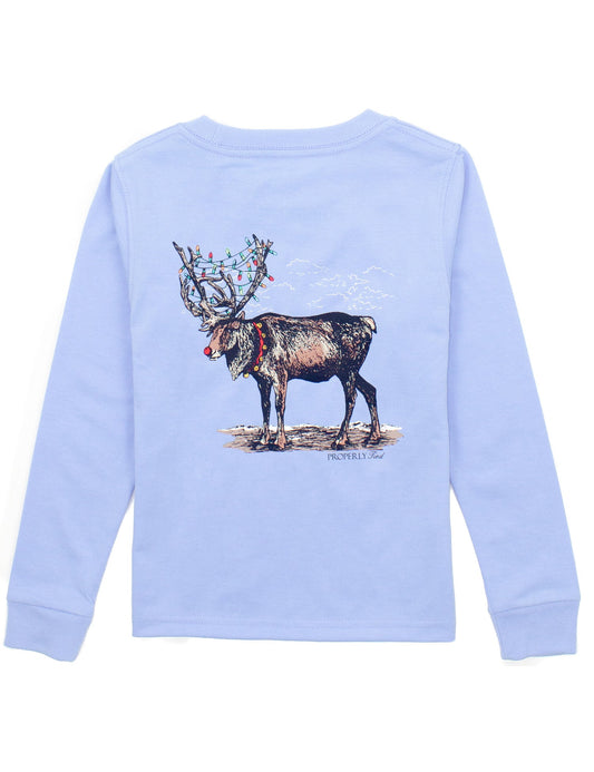 Boys Reindeer LS | Light Blue