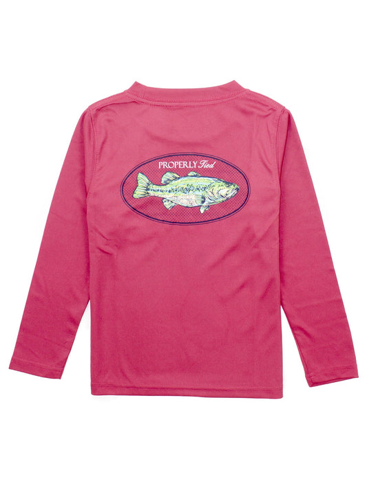 Boys Performance Tee LS Bass | Cayenne