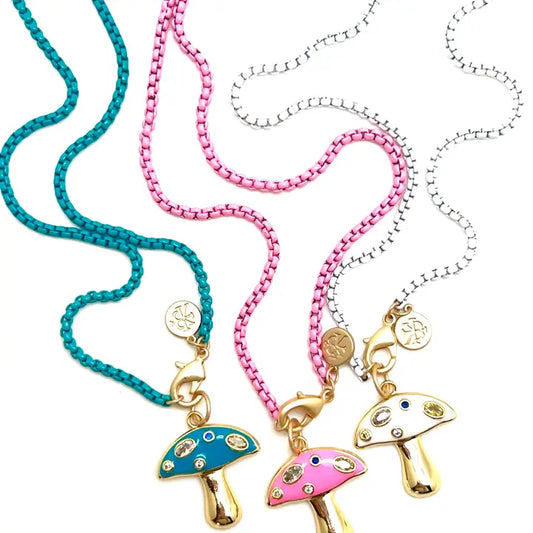 Mushroom | Turquoise, Hot Pink, White