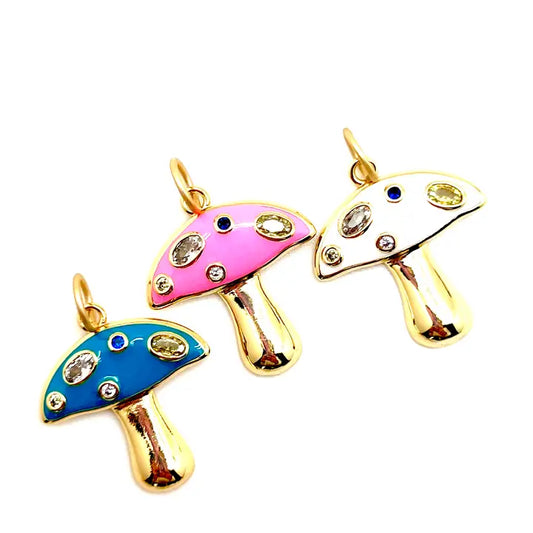 Mushroom | Turquoise, Hot Pink, White