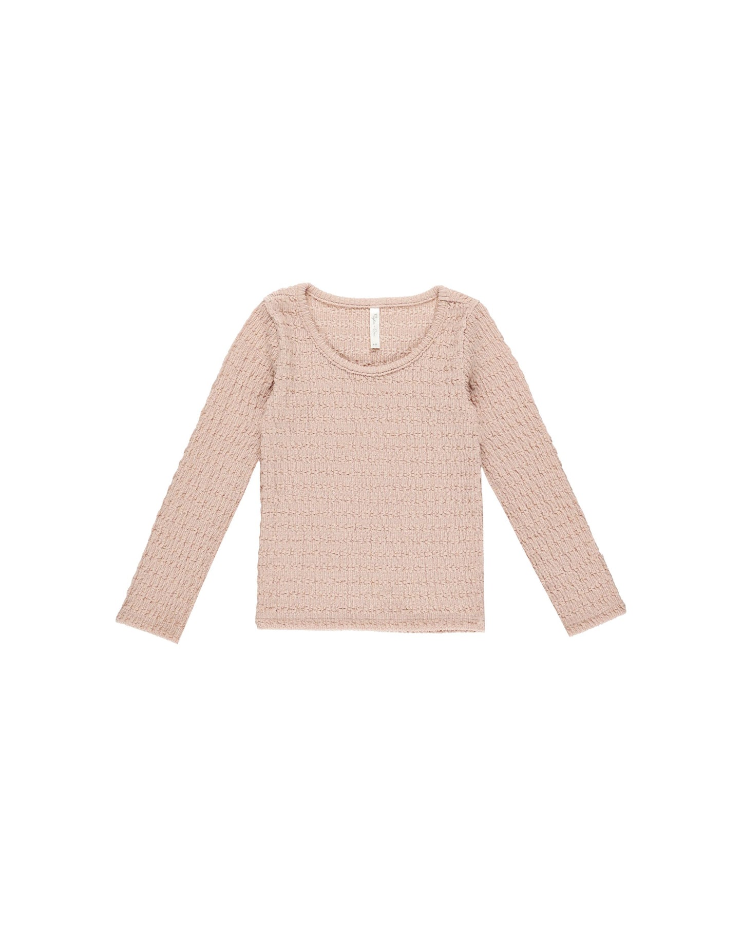 TEXTURED LONG SLEEVE TOP | ROSE