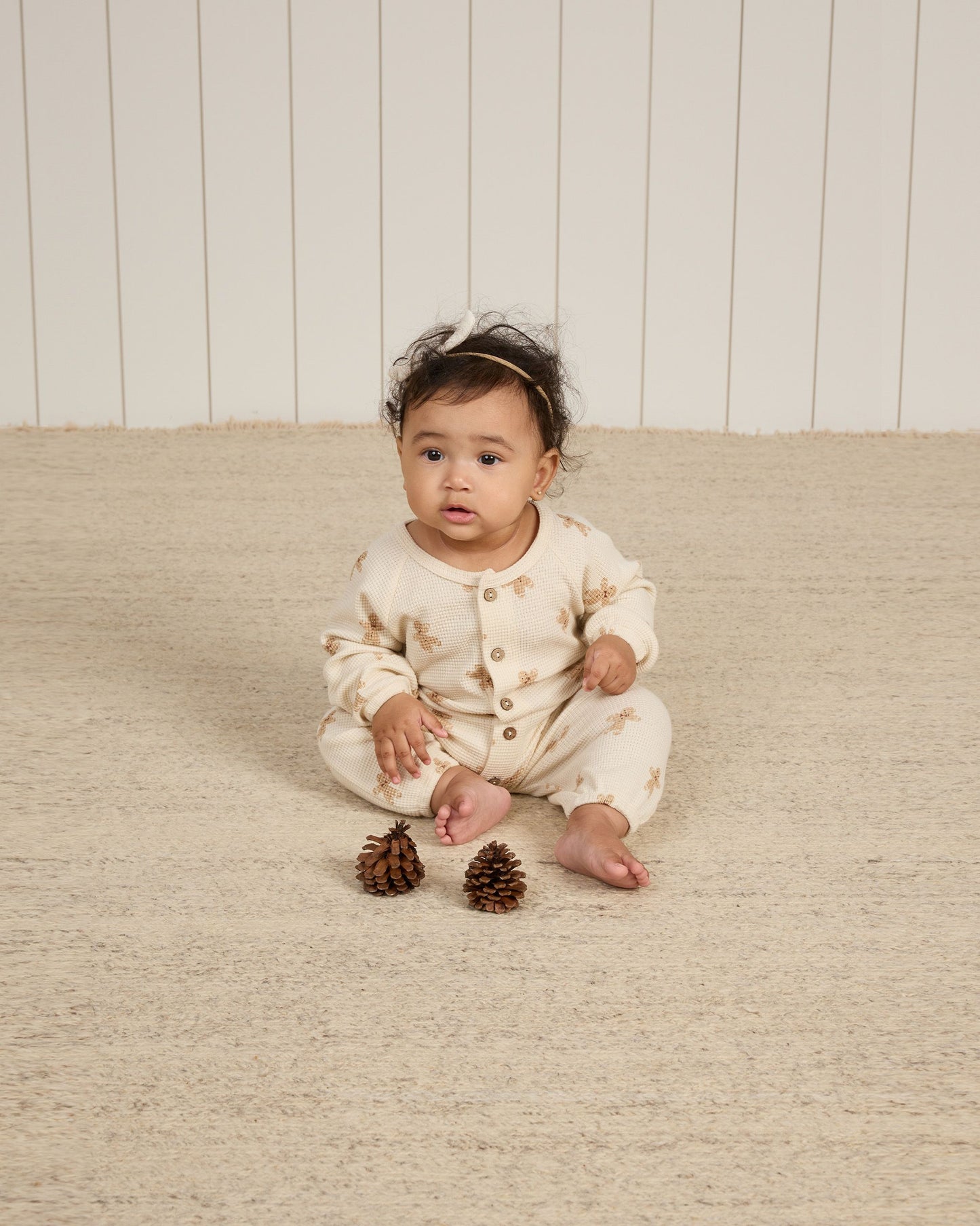 Waffle Long Sleeve Jumpsuit | Gingerbread