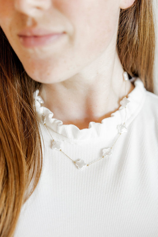 Necklace - Corrie Clover Pearl