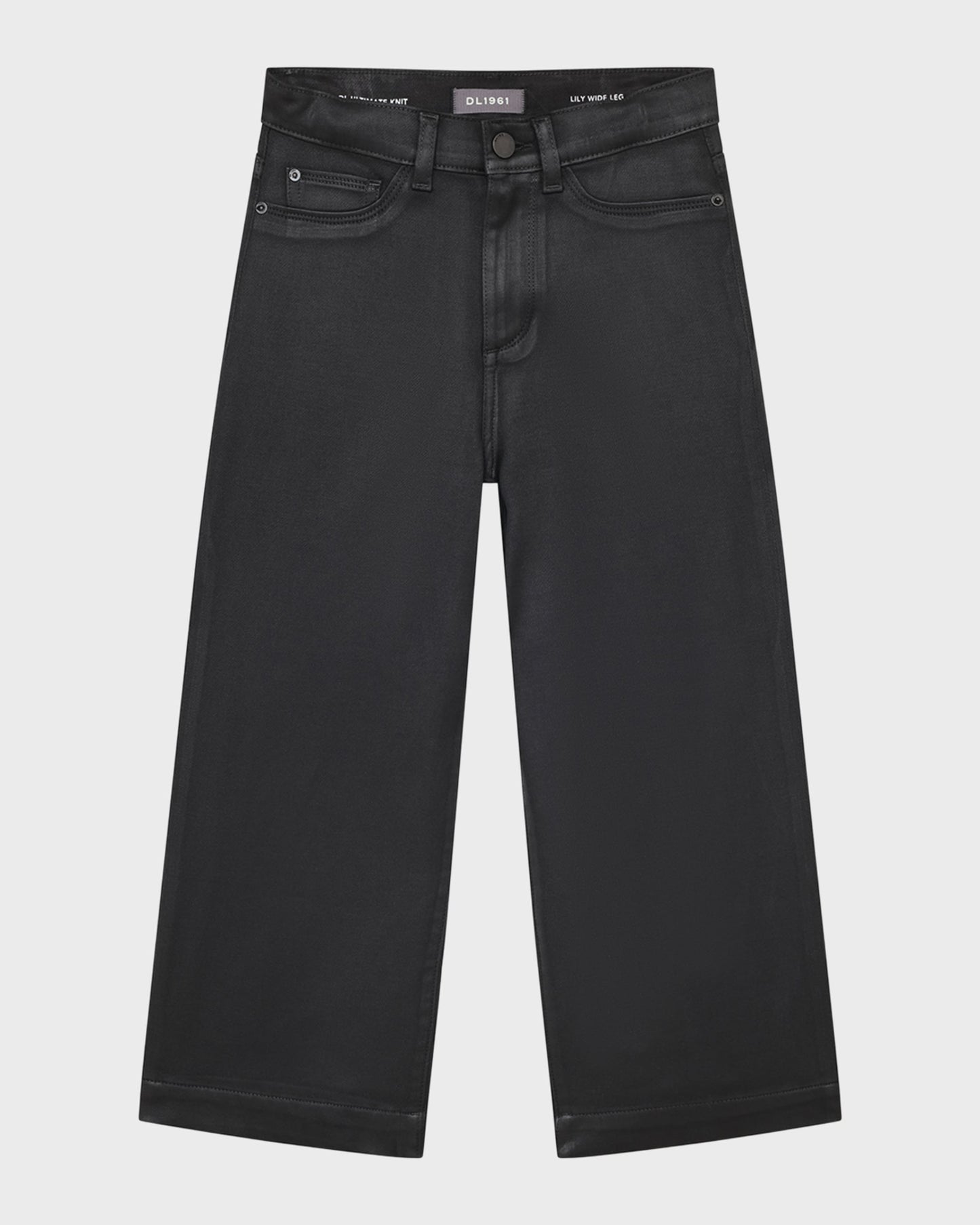 Girl's Lily Wide Leg Jeans | Black Coated