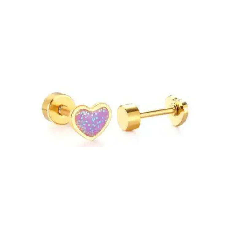 Screwback Stud | Nora Heart | Purple