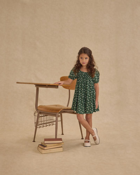 SABRINA MINI DRESS || GREEN DITSY