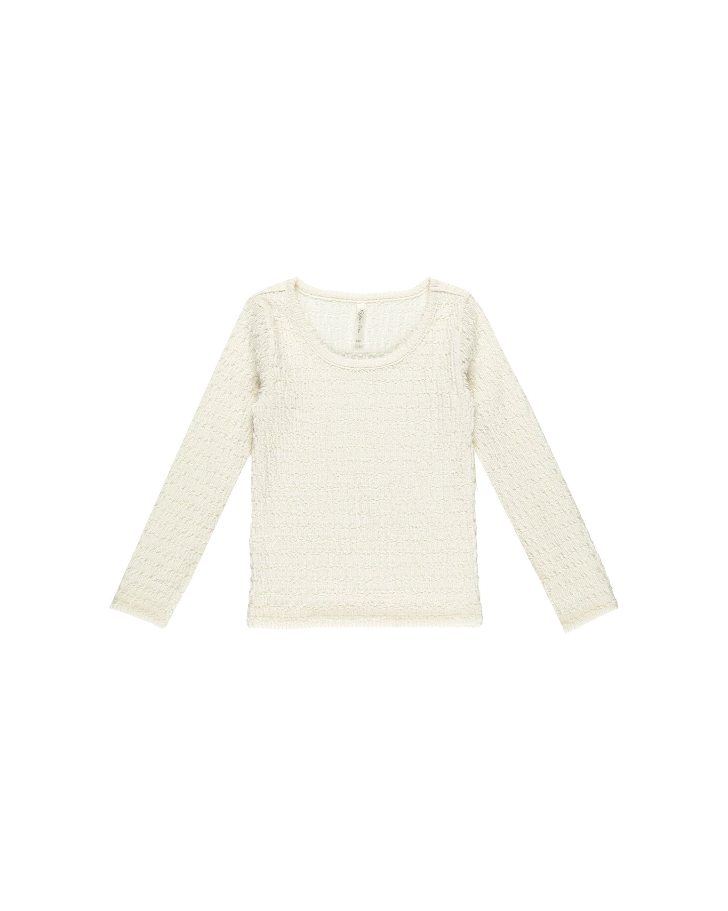 TEXTURED LONG SLEEVE TOP | IVORY