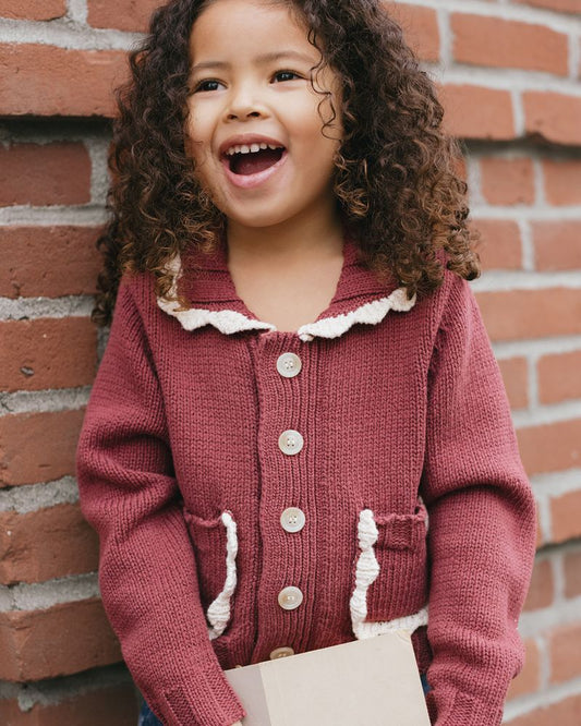 COLLARED CARDIGAN || BURGUNDY