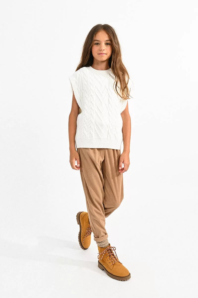 Sleeveless Cable Knit Sweater Vest | Off-White