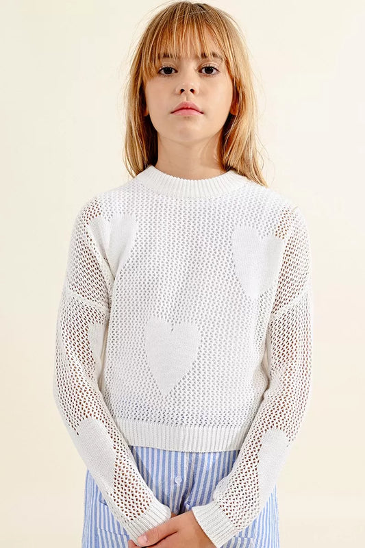 Girls Knitted Sweater | Off White