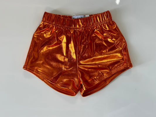 Orange Metallic Wind Shorts