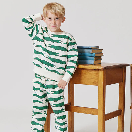 Kids Organic Sweatpants | Crocodile Stars