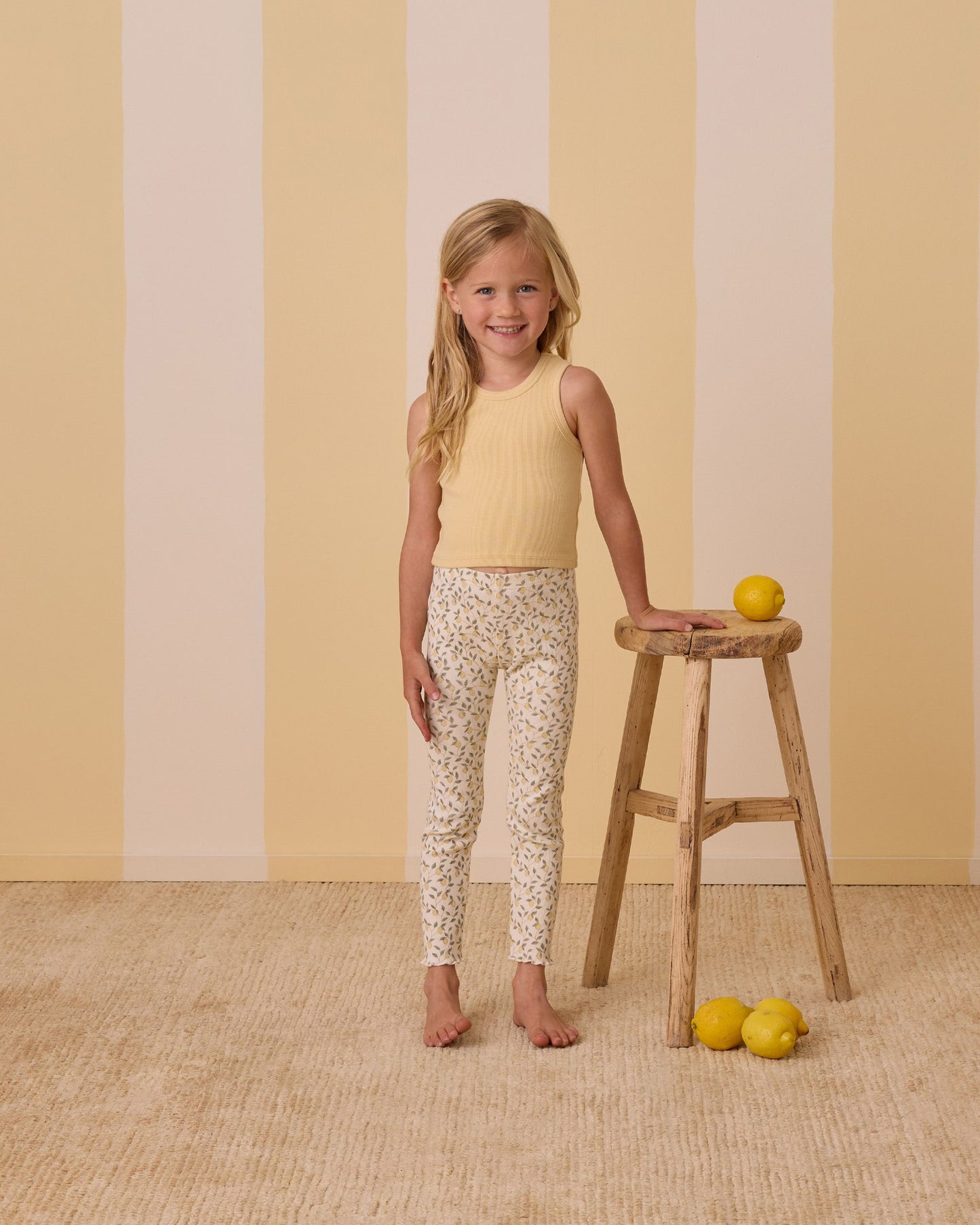 RIBBED LEGGING SET || LEMONS, YELLOW