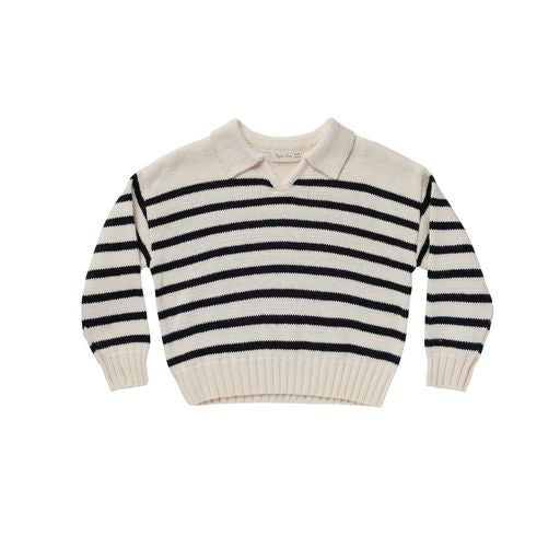 Collared Sweater | Black Stripe