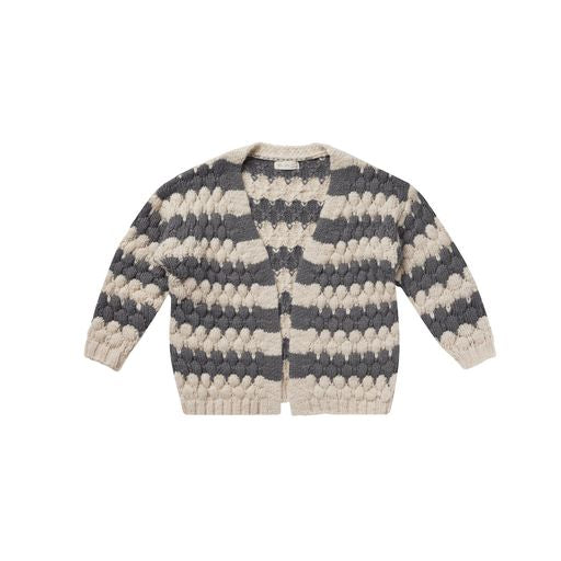 Bubble Knit Cardigan | Slate Stripe