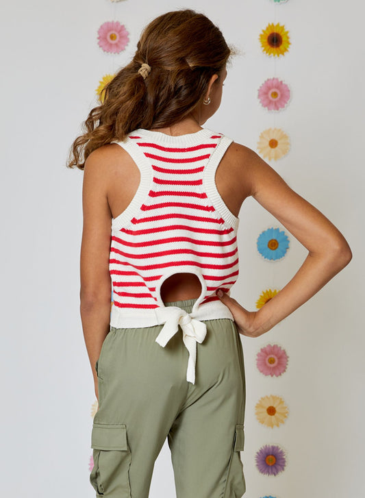 Sweater Tank | Red + White