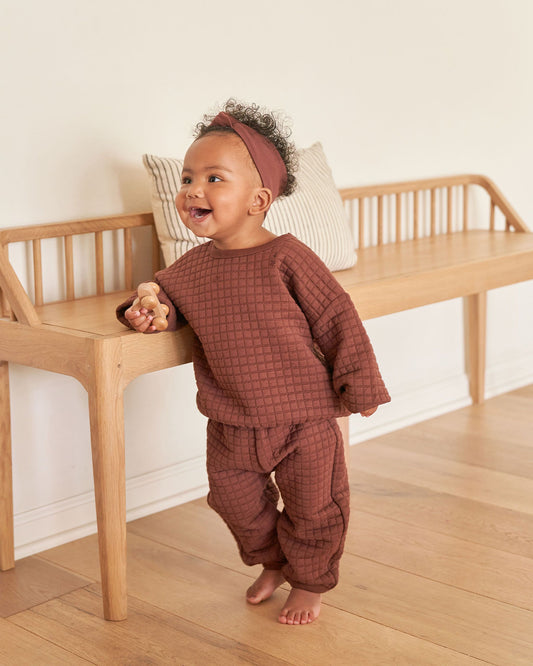Quilted Sweater + Pant Set | Plum