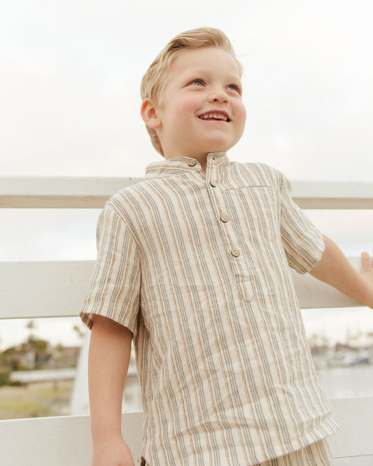 Short Sleeve Mason Shirt | Nautical Stripe