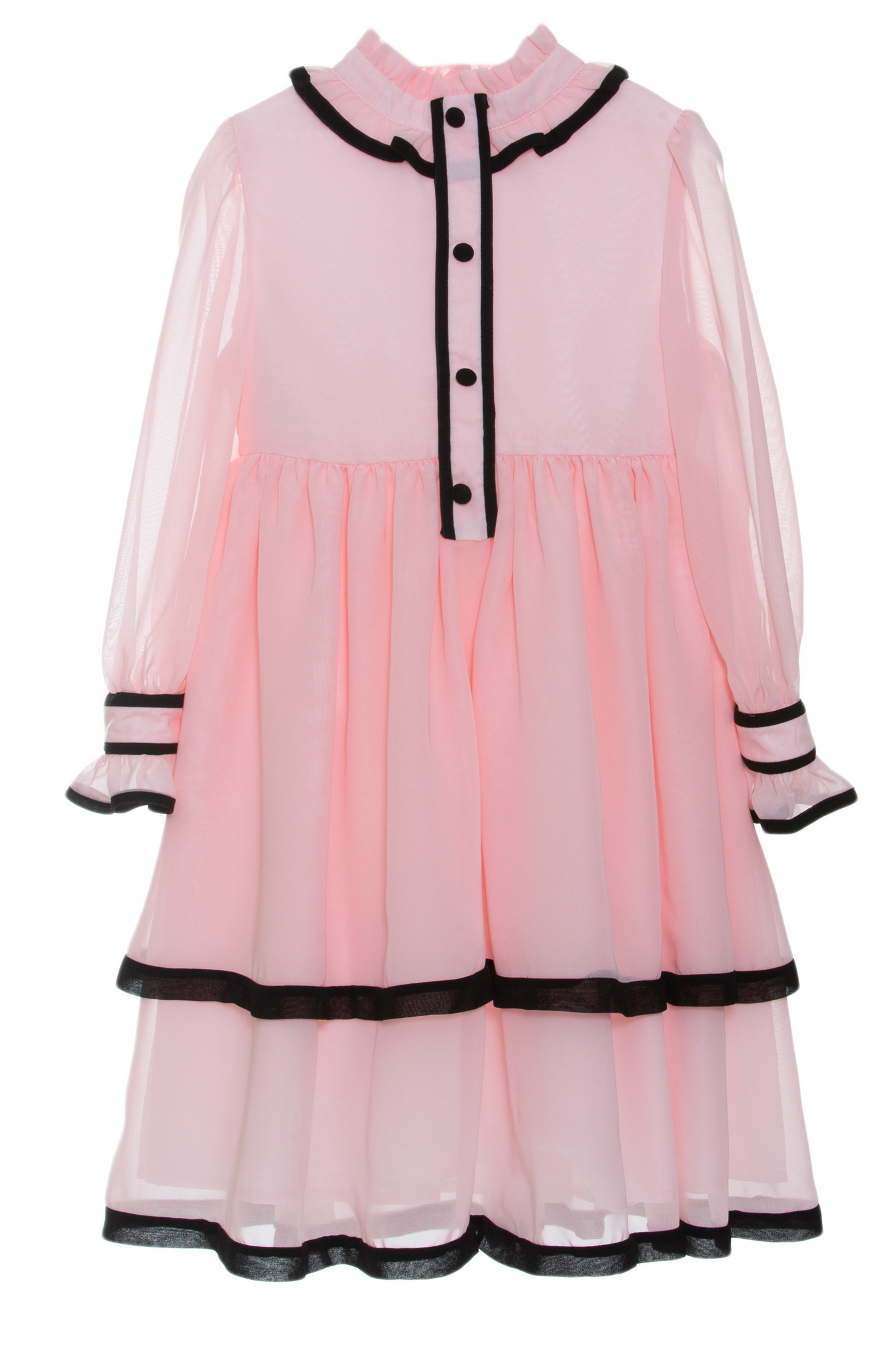 Pale Pink With Black Trim Dress