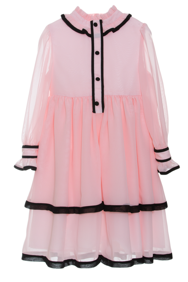 Pale Pink With Black Trim Dress
