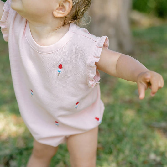 Baby Girls Phoebe Bubble | Pink Rocket Pop Embroidery