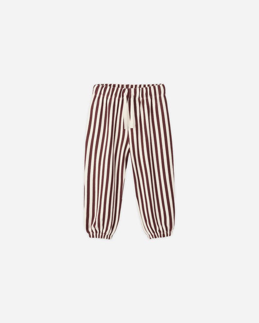 RELAXED JOGGER || BURGUNDY STRIPE