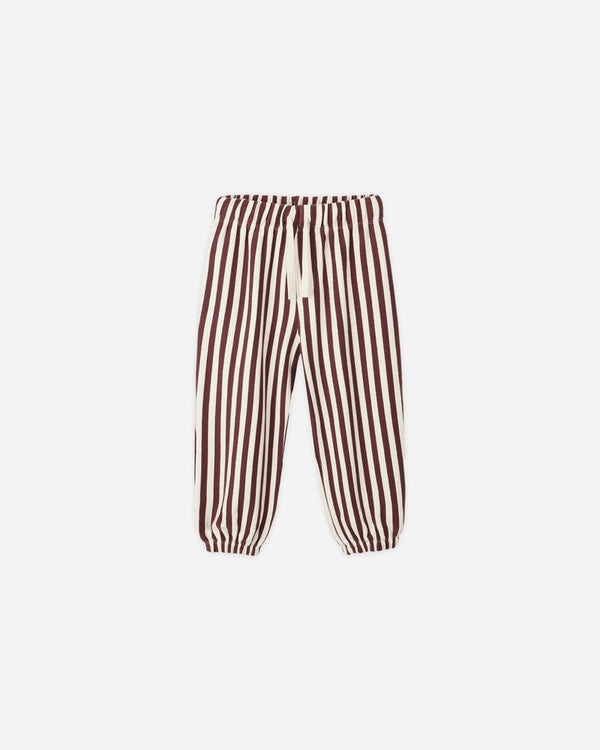 RELAXED JOGGER || BURGUNDY STRIPE