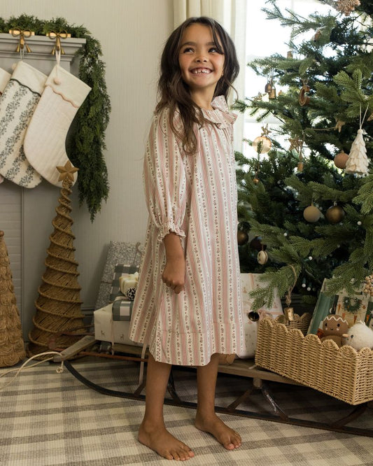 GIRLS NIGHTGOWN || CANDY CANE STRIPE