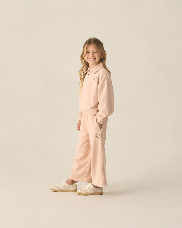 QUARTER ZIP SWEATSHIRT | BLUSH