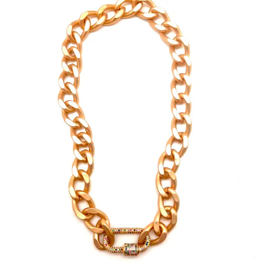 Rainbow XL Curb Chain 16in, 18in or 20in | Gold