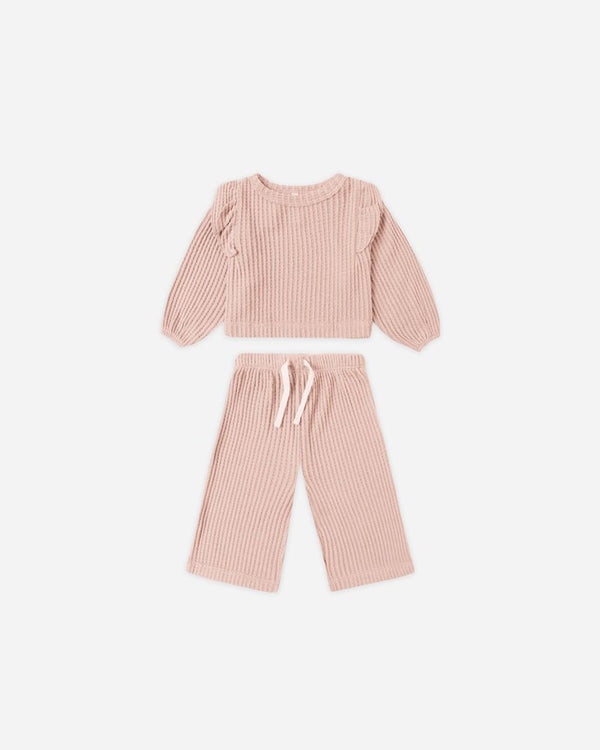 RUFFLE COZY SET || ROSE