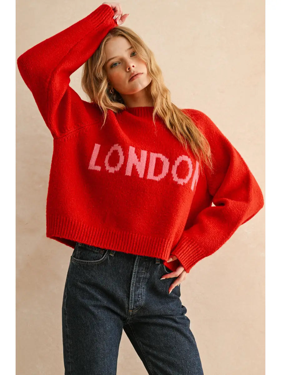 Letter Front Sweater Top