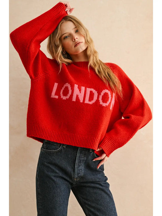 Letter Front Sweater Top