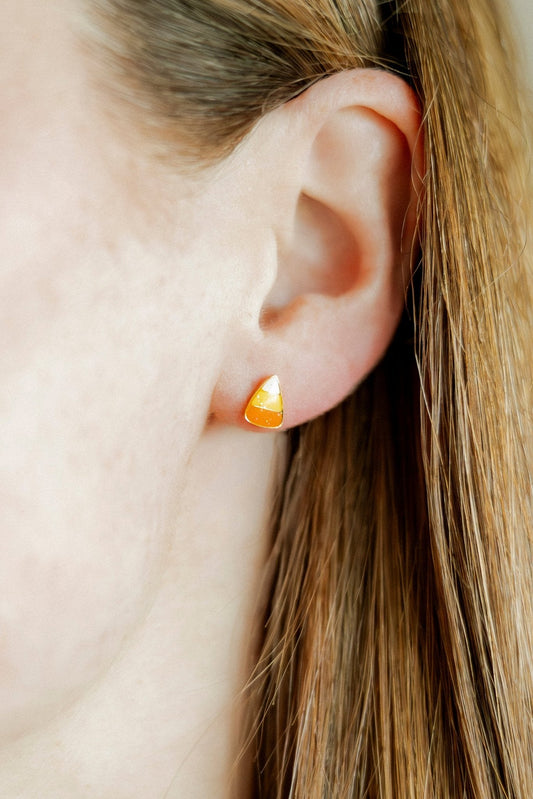 Screwback Stud Earrings - Candy Corn