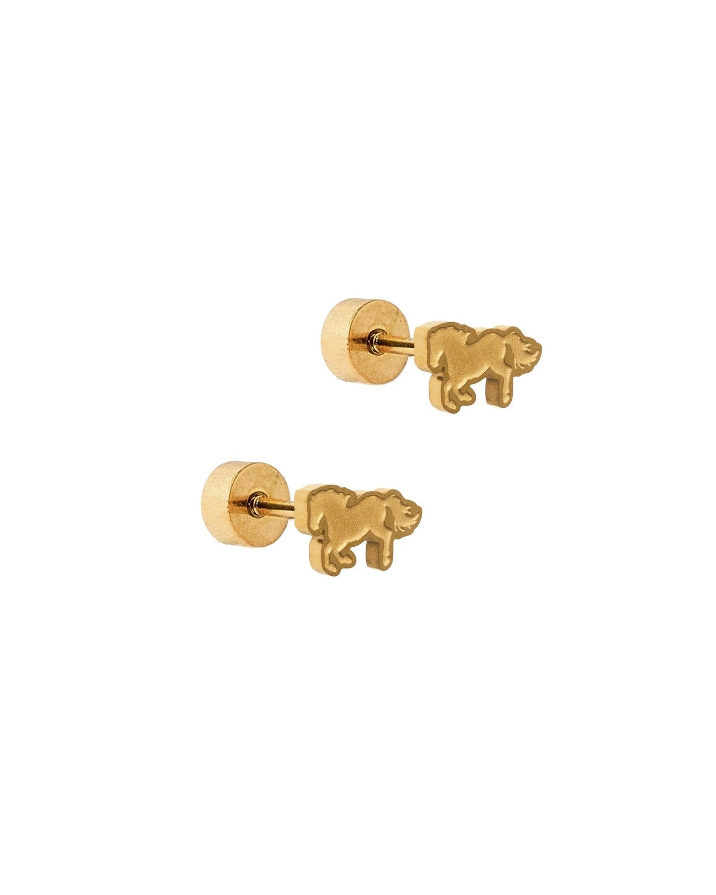 Screwback Stud Earrings - Lady Horse Gold