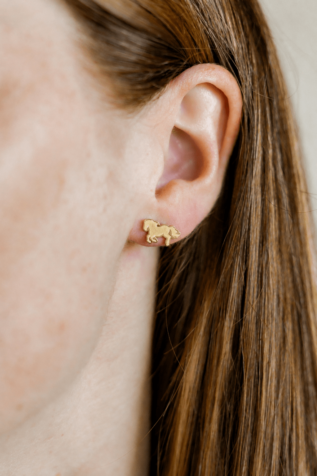 Screwback Stud Earrings - Lady Horse Gold
