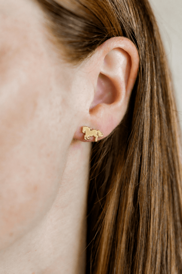 Screwback Stud Earrings - Lady Horse Gold