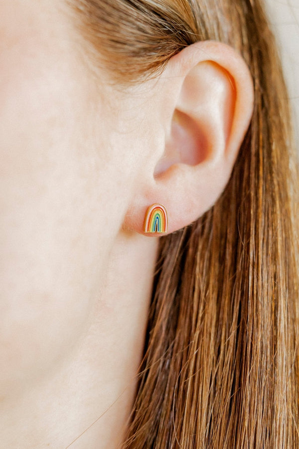 Screwback Stud Earrings - Noah Rainbow