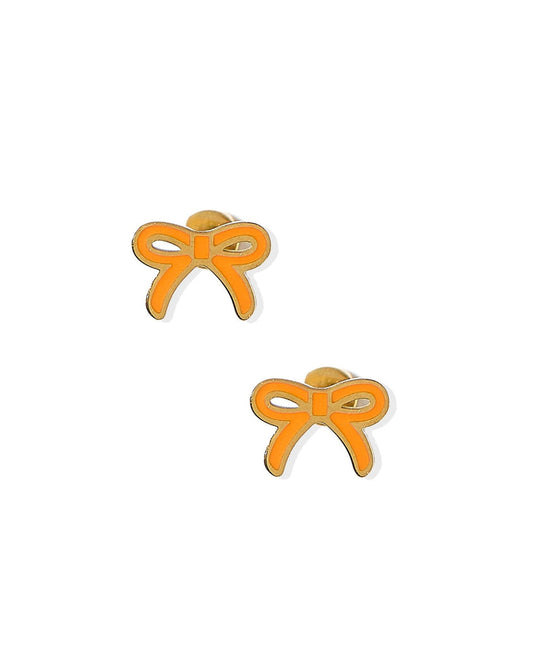 Screwback Stud Earrings | Sadie Bow | Orange