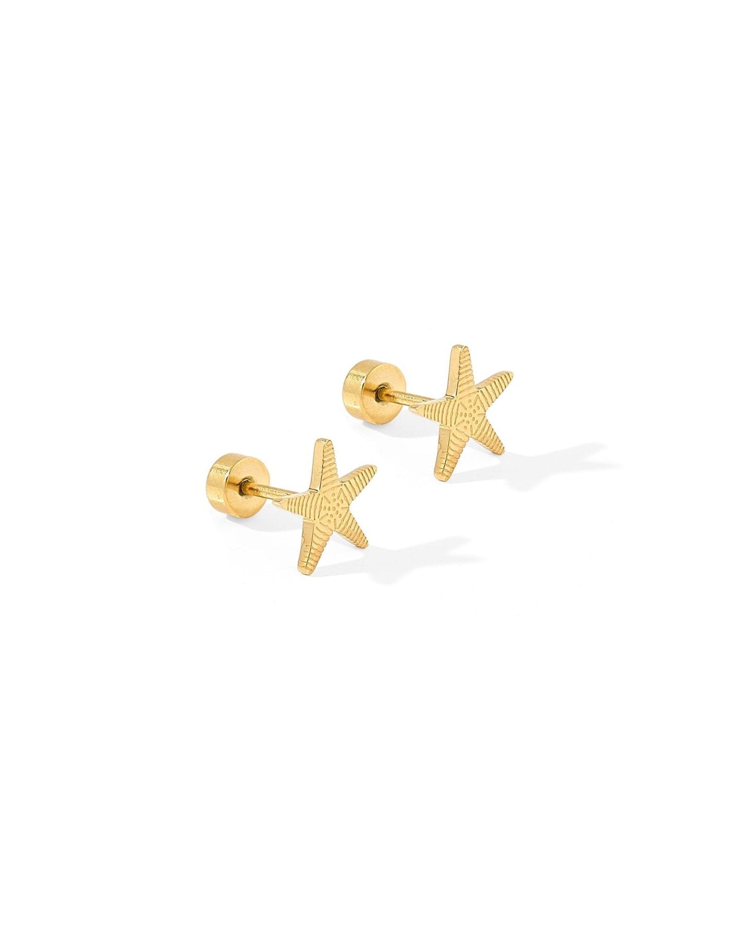 Screwback Stud Earrings | Starfish Gold
