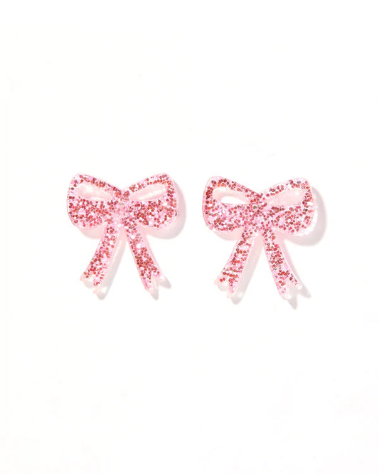 Sophia Earrings - Pink Glitter