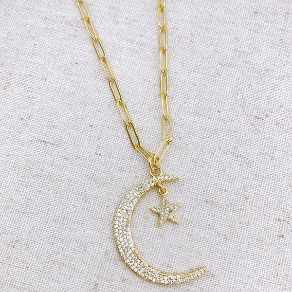 Star Moon Gold Necklace