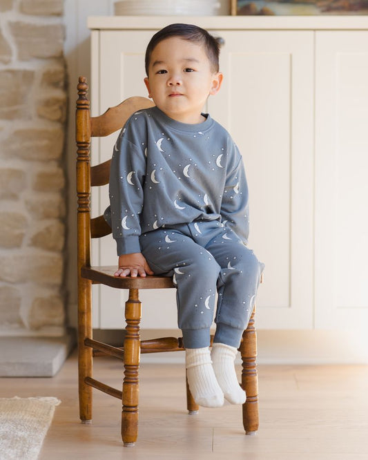 RELAXED FLEECE SWEATPANT || SILVER MOONS